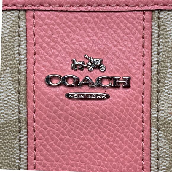 Coach Pink/Khaki Monogram Leather Crossbody Small - Picture 2 of 8